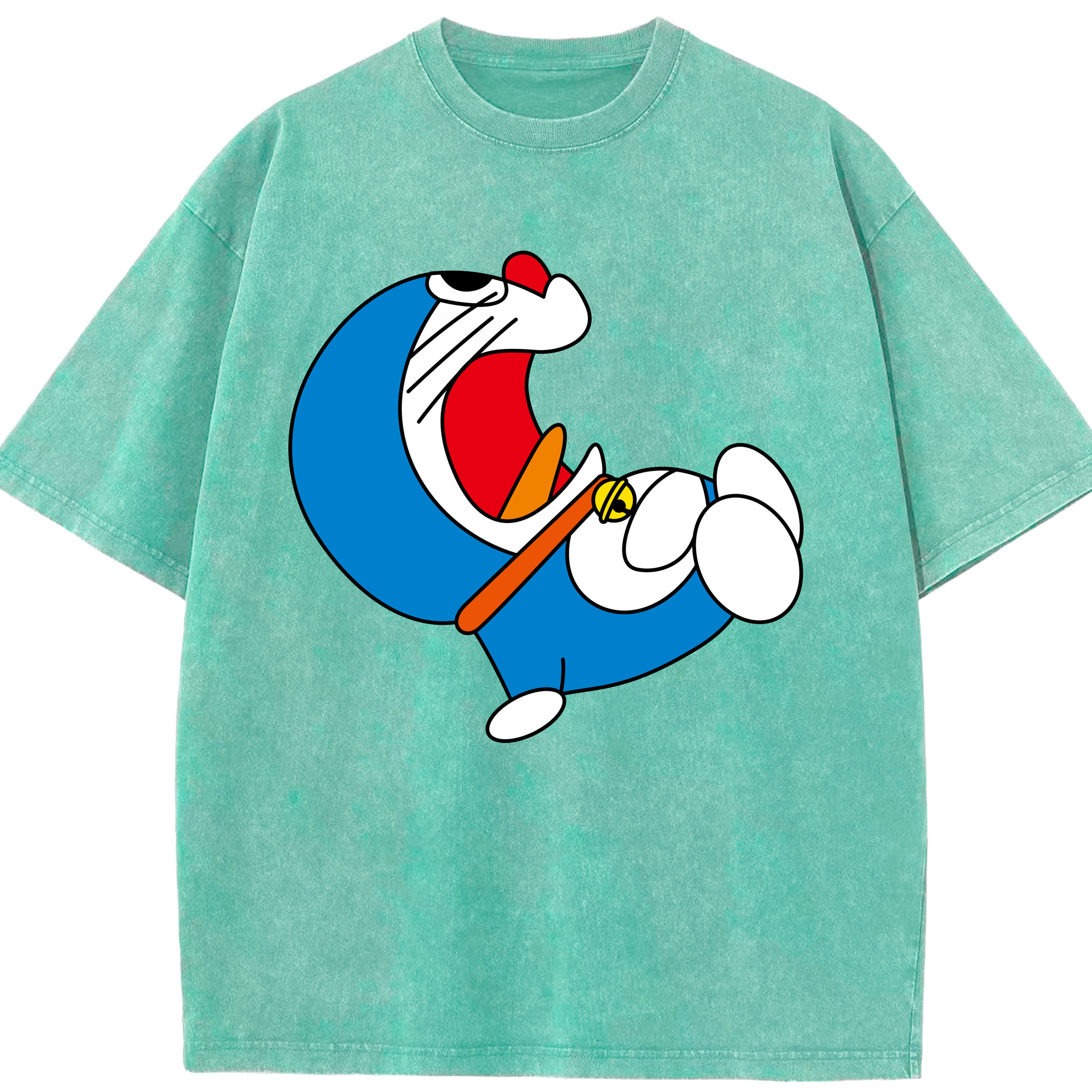 （画像用） ドラえもん Doraemon 綿100% ヴィンテージ風 半袖Tシャツ（フロントプリント）